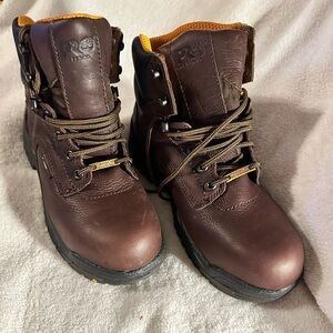 Timberland Dark Mocha Brown Women’s Pro Series 6” Safety Toe Leather Boots